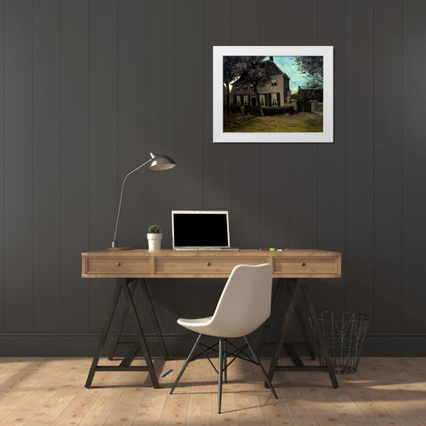 Parsonage At Nuenen White Modern Wood Framed Art Print by Van Gogh, Vincent