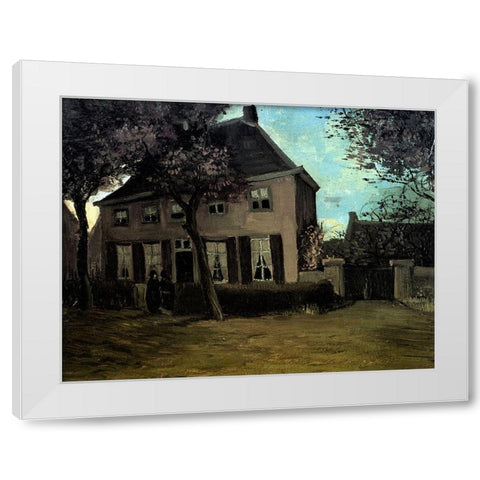 Parsonage At Nuenen White Modern Wood Framed Art Print by Van Gogh, Vincent