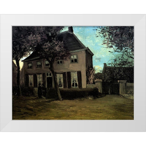 Parsonage At Nuenen White Modern Wood Framed Art Print by Van Gogh, Vincent