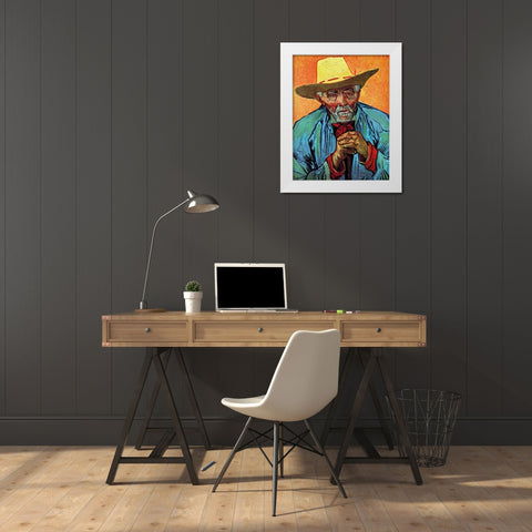 Patience Escalier White Modern Wood Framed Art Print by Van Gogh, Vincent
