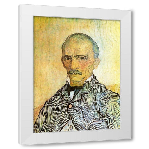 Portrait White Modern Wood Framed Art Print by Van Gogh, Vincent