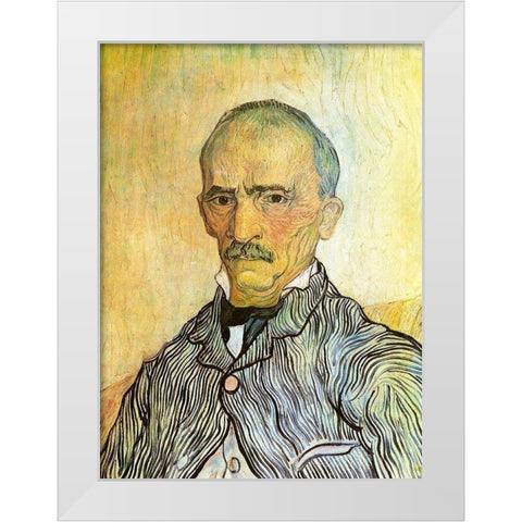 Portrait White Modern Wood Framed Art Print by Van Gogh, Vincent