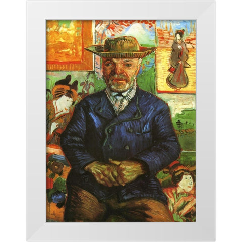 Portrait Pere Tanguy 2 White Modern Wood Framed Art Print by Van Gogh, Vincent