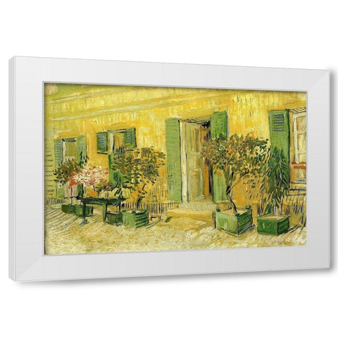 Restaurant At Asnieres White Modern Wood Framed Art Print by Van Gogh, Vincent