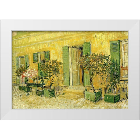 Restaurant At Asnieres White Modern Wood Framed Art Print by Van Gogh, Vincent