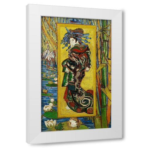 The Courtesan (After Eisen) White Modern Wood Framed Art Print by Van Gogh, Vincent