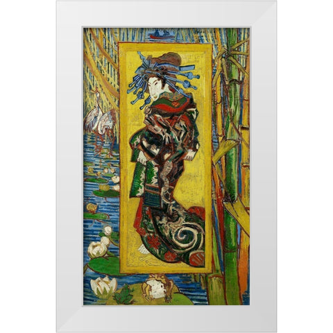 The Courtesan (After Eisen) White Modern Wood Framed Art Print by Van Gogh, Vincent