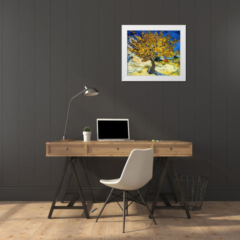 The Mulberry Tree 1889 White Modern Wood Framed Art Print by Van Gogh, Vincent