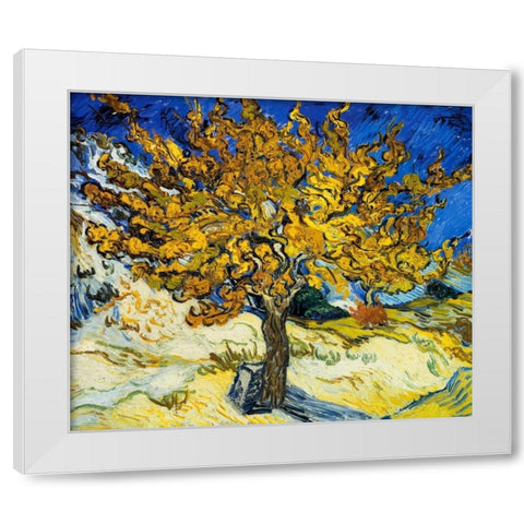 The Mulberry Tree 1889 White Modern Wood Framed Art Print by Van Gogh, Vincent