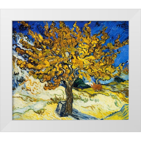 The Mulberry Tree 1889 White Modern Wood Framed Art Print by Van Gogh, Vincent