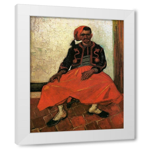 The Seated Zouave White Modern Wood Framed Art Print by Van Gogh, Vincent