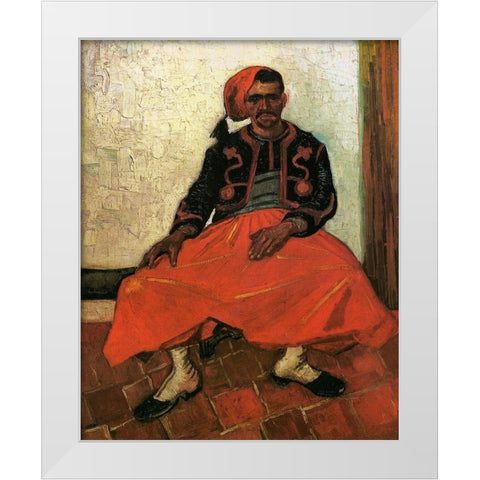 The Seated Zouave White Modern Wood Framed Art Print by Van Gogh, Vincent