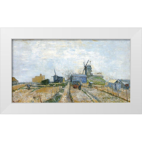 Vegetable Gardens Moulin De Blute White Modern Wood Framed Art Print by Van Gogh, Vincent