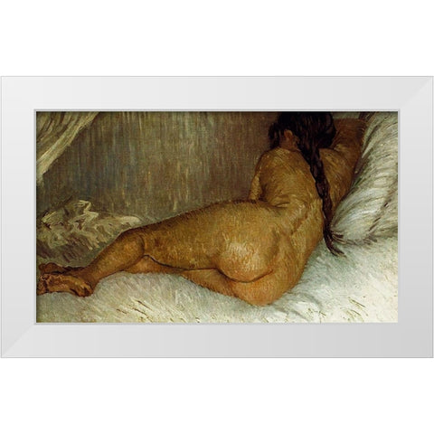 Back Nude Woman Reclining White Modern Wood Framed Art Print by Van Gogh, Vincent