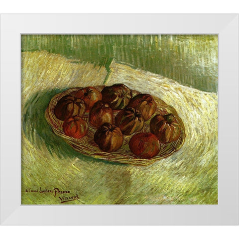 Basket Apples White Modern Wood Framed Art Print by Van Gogh, Vincent
