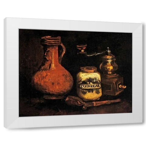 Coffee Mill Pipe Cas Jug White Modern Wood Framed Art Print by Van Gogh, Vincent