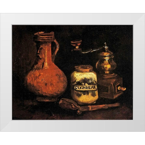 Coffee Mill Pipe Cas Jug White Modern Wood Framed Art Print by Van Gogh, Vincent