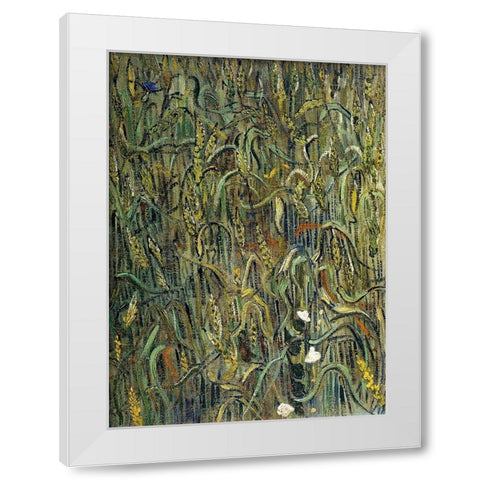 Ears Of Wheat White Modern Wood Framed Art Print by Van Gogh, Vincent