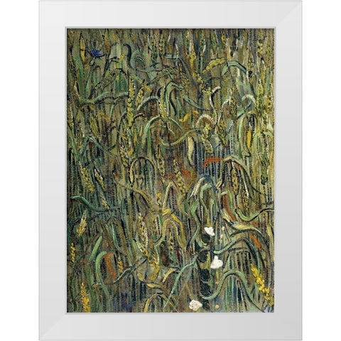 Ears Of Wheat White Modern Wood Framed Art Print by Van Gogh, Vincent