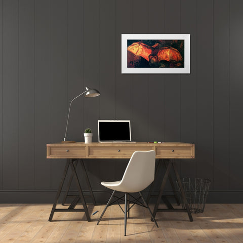 Flying Fox White Modern Wood Framed Art Print by Van Gogh, Vincent