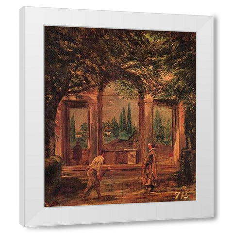 View Of The Gardens Of The Villa Medici Rome White Modern Wood Framed Art Print by Velazquez, Diego