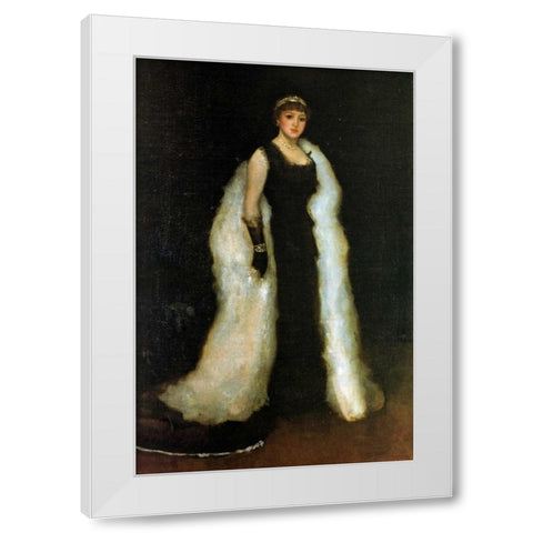 Arrangement In Black Lady Meux 1881 White Modern Wood Framed Art Print by Whistler, James McNeill