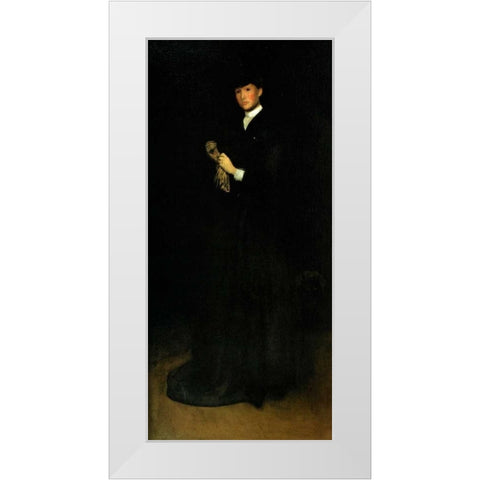 Arrangement In Black Portrait Of Mrs Cassatt 1883 White Modern Wood Framed Art Print by Whistler, James McNeill