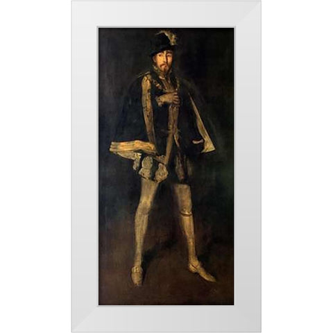 Arrangement In Black Sir Henry Irving 1876 White Modern Wood Framed Art Print by Whistler, James McNeill