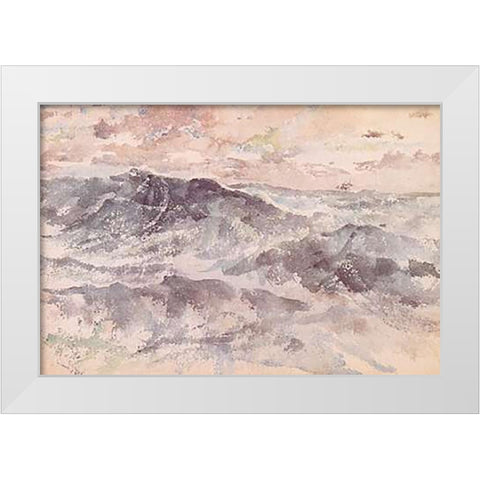 Arrangement In Blue And Silver The Great Sea 1885 White Modern Wood Framed Art Print by Whistler, James McNeill