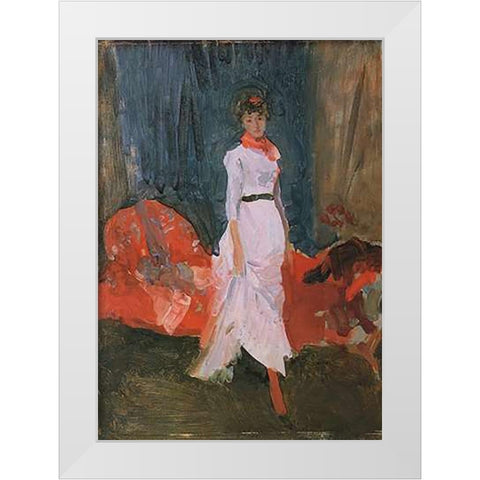 Arrangement In Pink Red And Purple 1883 White Modern Wood Framed Art Print by Whistler, James McNeill