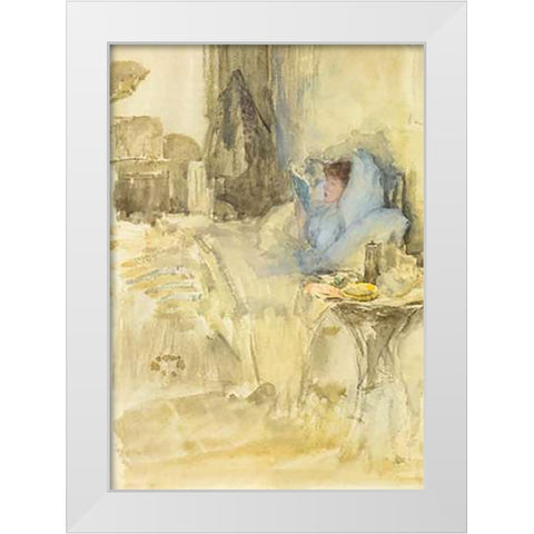 Convalescent Or Petit Dejeuner Note In Opal 1883 White Modern Wood Framed Art Print by Whistler, James McNeill