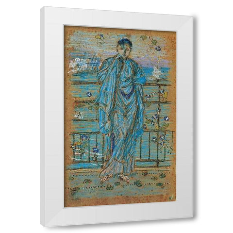 Morning Glories 1865 White Modern Wood Framed Art Print by Whistler, James McNeill