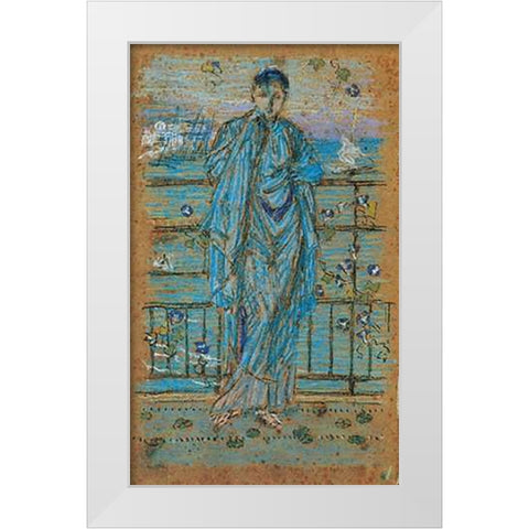 Morning Glories 1865 White Modern Wood Framed Art Print by Whistler, James McNeill