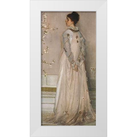 Mrs Frances Leyland White Modern Wood Framed Art Print by Whistler, James McNeill