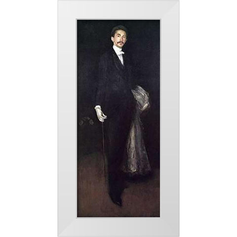 Robert Comte De Montesquiou-Fezensac White Modern Wood Framed Art Print by Whistler, James McNeill