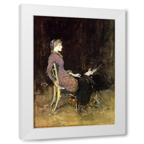 Study In Black And Gold Madge ODonoghue 1883 White Modern Wood Framed Art Print by Whistler, James McNeill