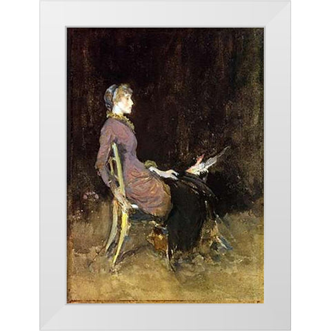 Study In Black And Gold Madge ODonoghue 1883 White Modern Wood Framed Art Print by Whistler, James McNeill