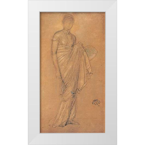 Tanagra 1869 White Modern Wood Framed Art Print by Whistler, James McNeill