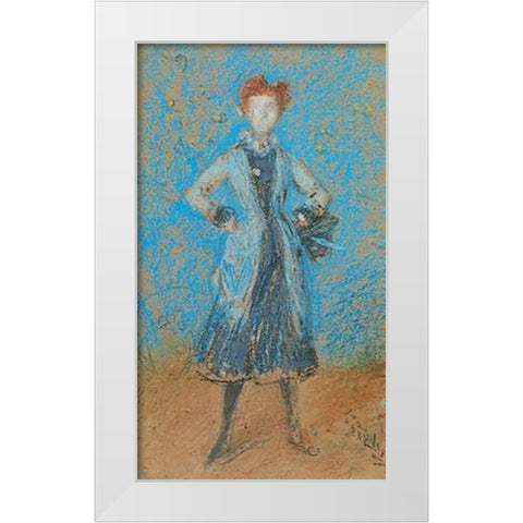 The Blue Girl 1872 White Modern Wood Framed Art Print by Whistler, James McNeill