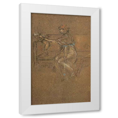 The Captive 1890 White Modern Wood Framed Art Print by Whistler, James McNeill