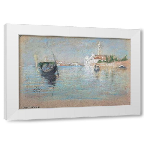 The Cemetery 1880 White Modern Wood Framed Art Print by Whistler, James McNeill