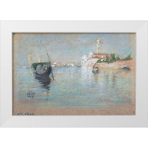 The Cemetery 1880 White Modern Wood Framed Art Print by Whistler, James McNeill