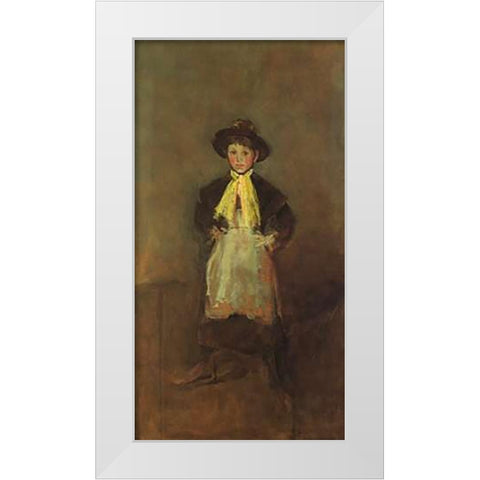 The Chelsea Girl 1884 White Modern Wood Framed Art Print by Whistler, James McNeill