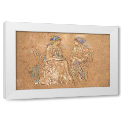 The Conversation 1890 White Modern Wood Framed Art Print by Whistler, James McNeill