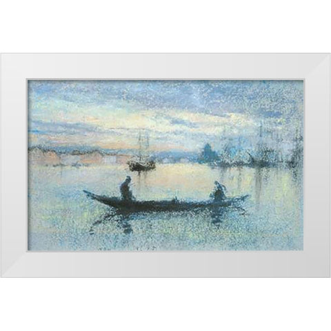 The Guidecca Note In Flesh Color White Modern Wood Framed Art Print by Whistler, James McNeill