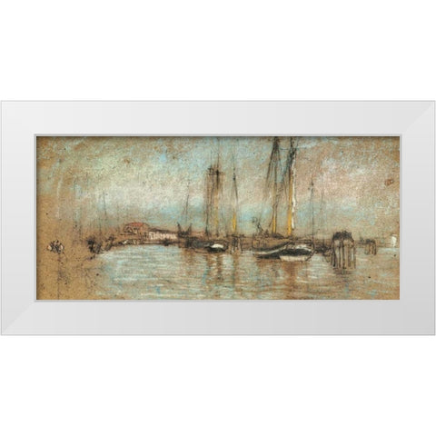 The Little Riva In Opal 1879 White Modern Wood Framed Art Print by Whistler, James McNeill
