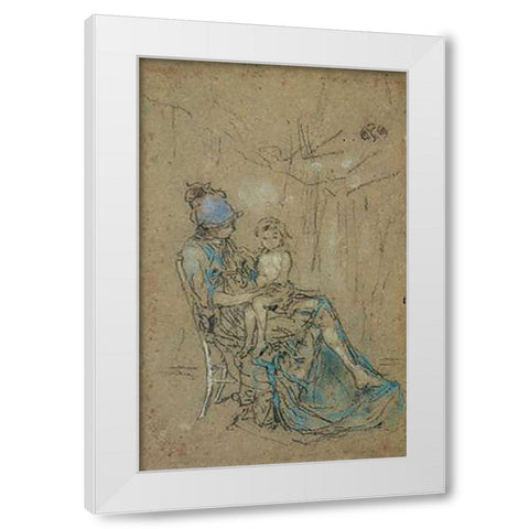 The Purple Cap 1890s White Modern Wood Framed Art Print by Whistler, James McNeill