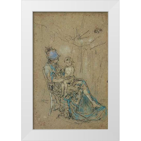 The Purple Cap 1890s White Modern Wood Framed Art Print by Whistler, James McNeill