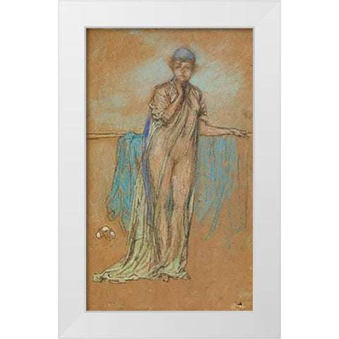 The Purple Cap A Note In Green And Violet 1870s White Modern Wood Framed Art Print by Whistler, James McNeill
