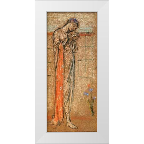 The Purple Iris 1870 White Modern Wood Framed Art Print by Whistler, James McNeill